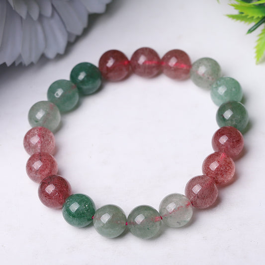 10mm Mixed Strawberry Quartz Bracelet