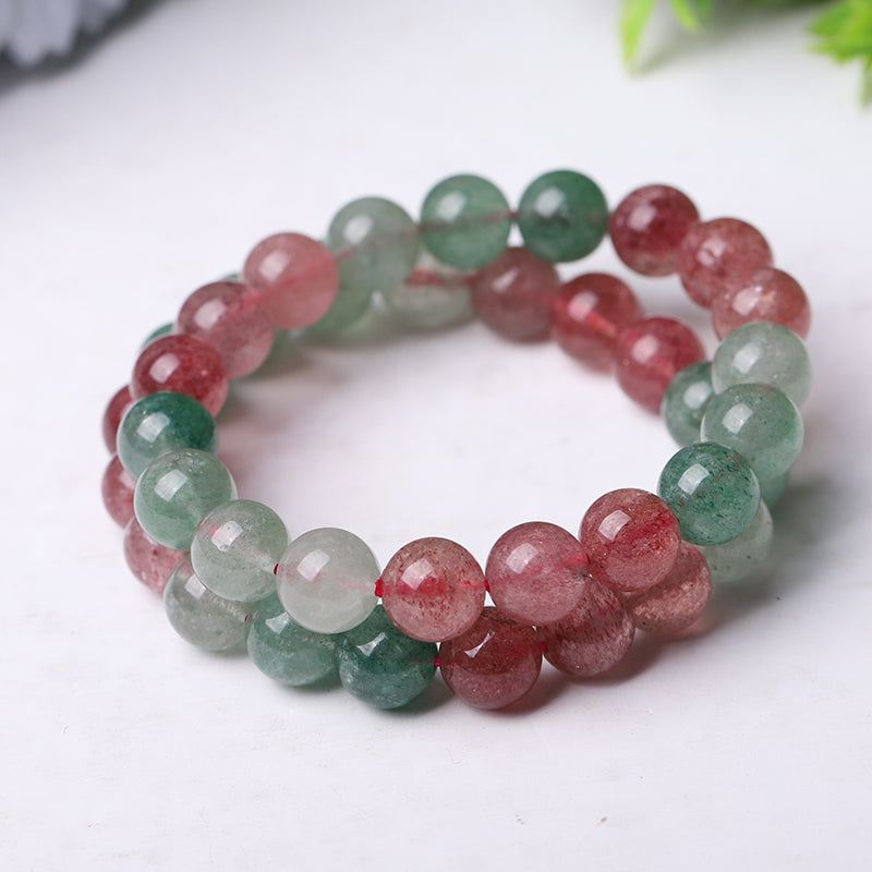 10mm Mixed Strawberry Quartz Bracelet