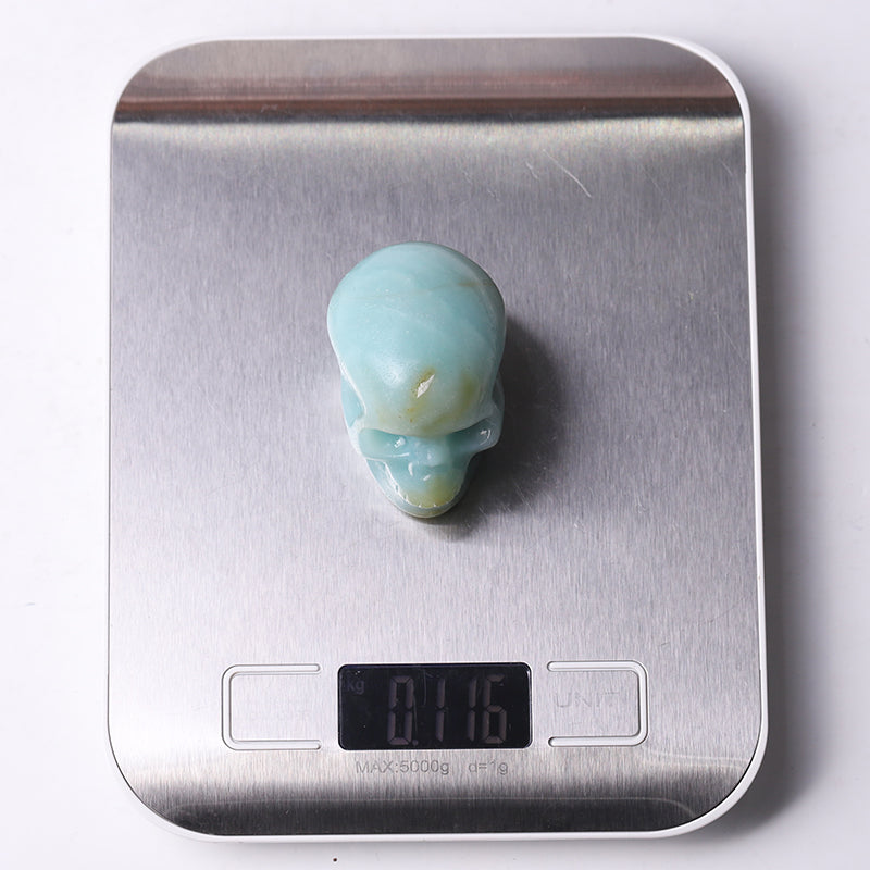 2" Sky Blue Skull Crystal Carvings