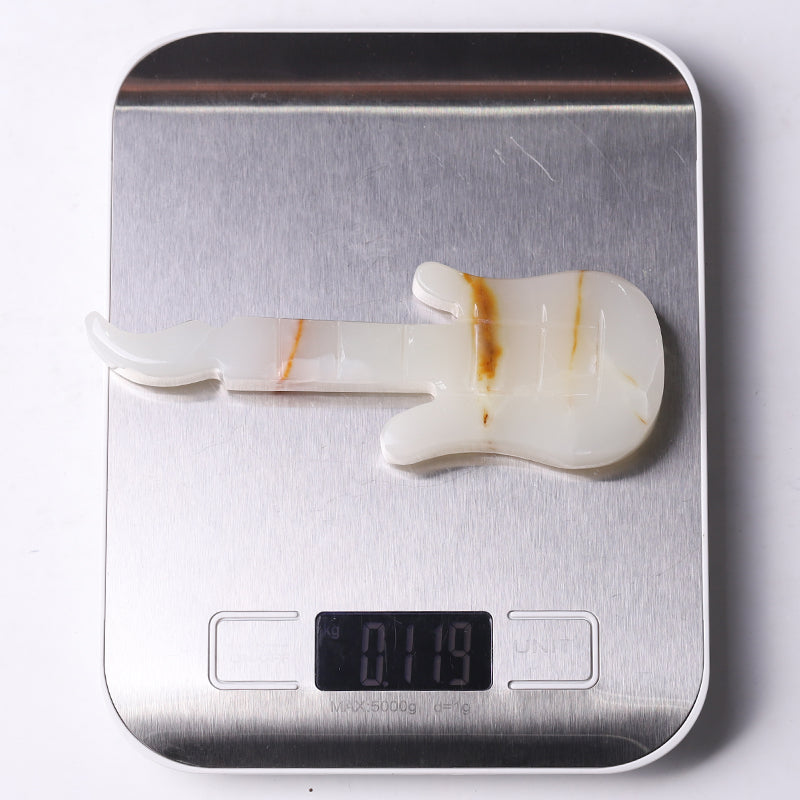 5" Afghan Jade Guitar Crystal Carvings