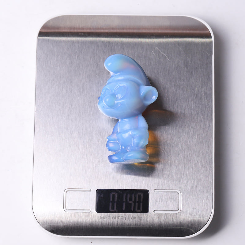 3.2" Blue Opalite Smurfs Crystal Carvings