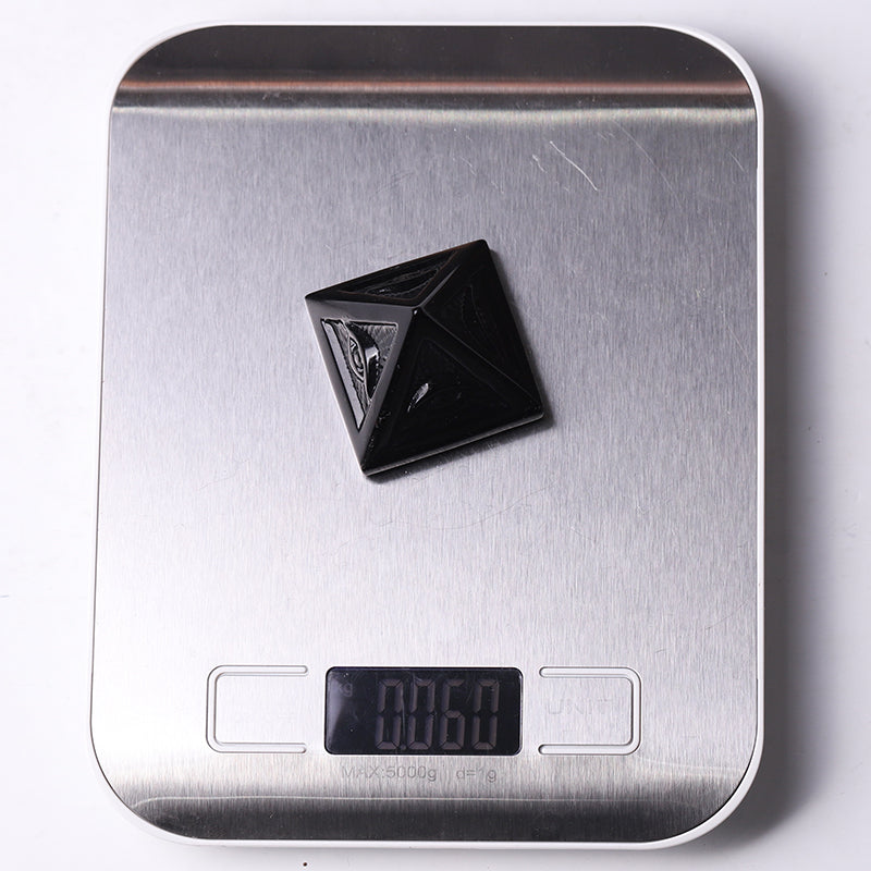 1.6" Black Obsidian Pyramid Crystal Carvings