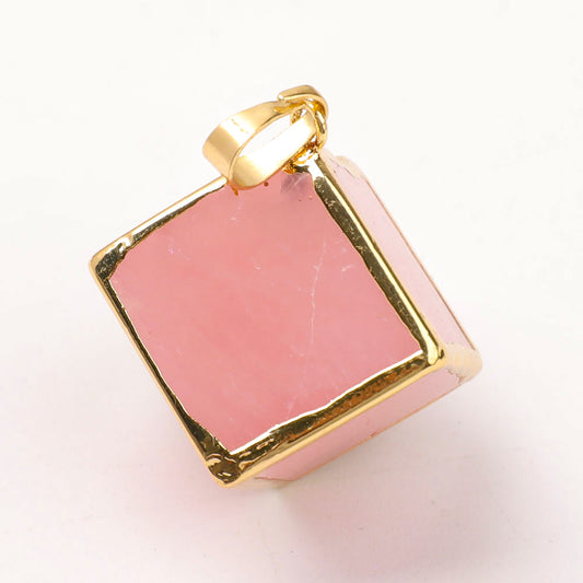 Rose Quartz Cube Pendant