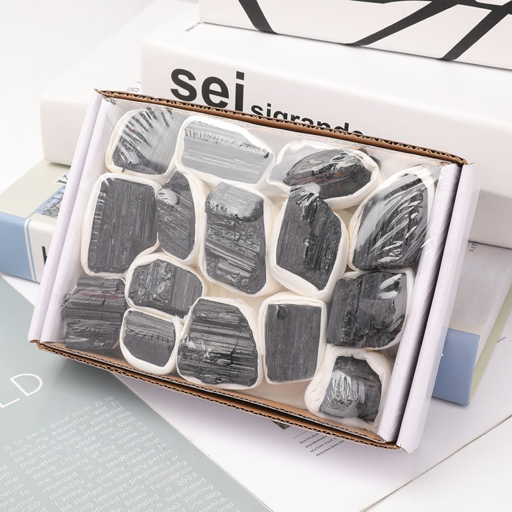 Brazil Acicular Black Tourmaline Specimen Collection Box