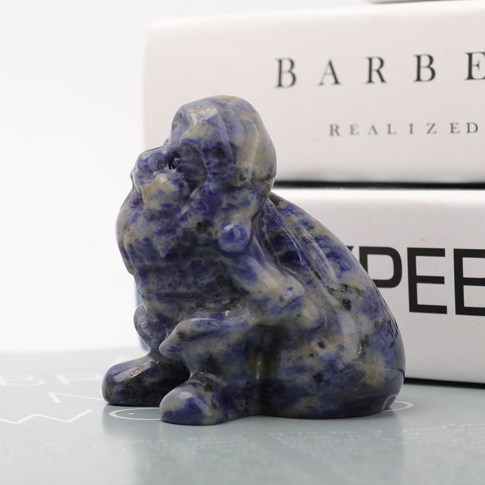 2.5" Sodalite Santa Claus Carvings for Christmas Decor