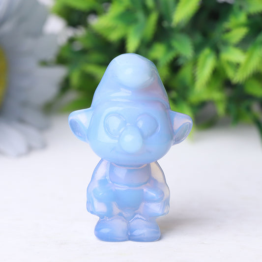 2" Blue Opalite Smurfs Crystal Carvings