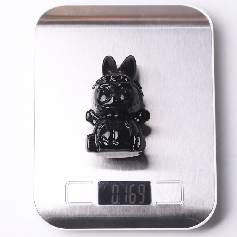 3.3" Pumpkin with Ghost Crystal Carvings for Halloween