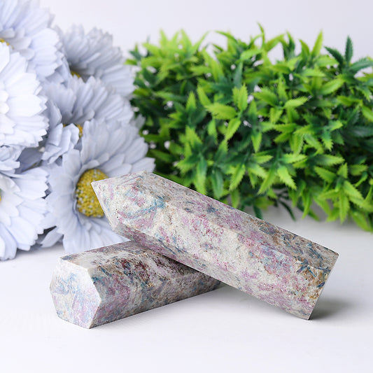 2.5"-4.5" Ruby in Kyanite Crystal Tower