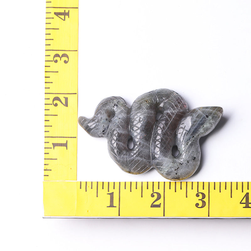 3.5" Labradorite Snake Crystal Carvings