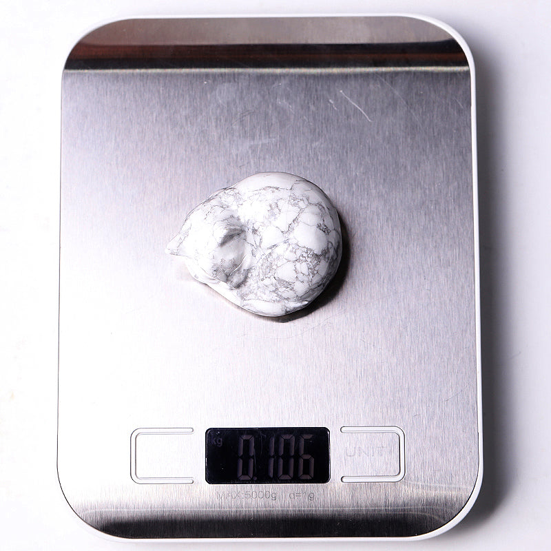 2.1" Howlite Sleeping Cat Crystal Carvings