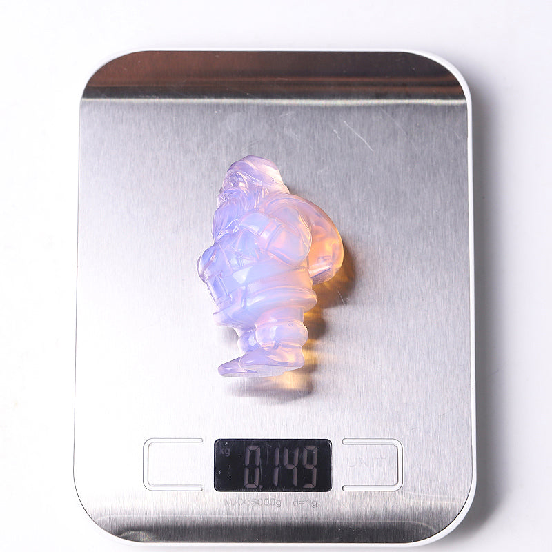 3" Pink Opalite Santa Claus Crystal Carvings for Christmas