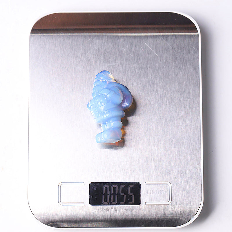 2" Blue Opalite Santa Claus Crystal Carvings for Christmas