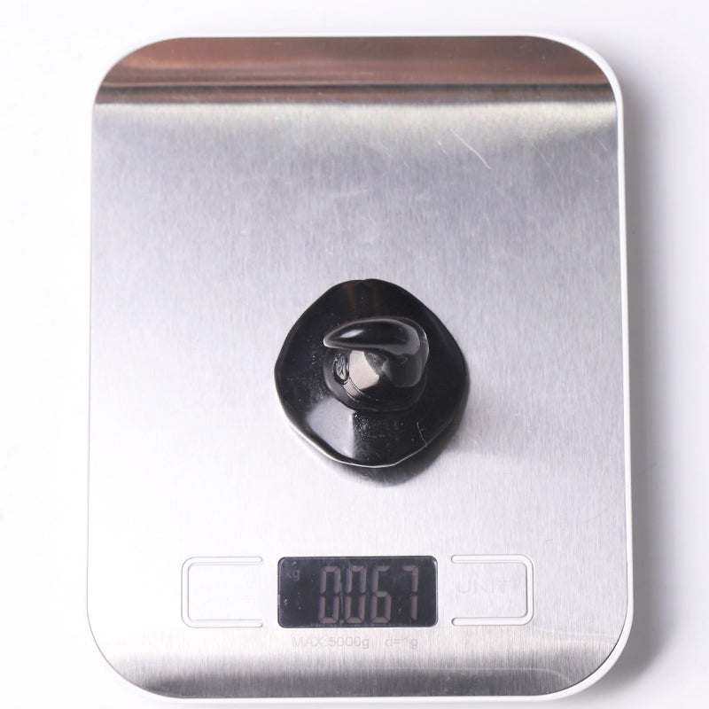 2.25" Black Obsidian Witch's Hat Crystal Carvings for Halloween