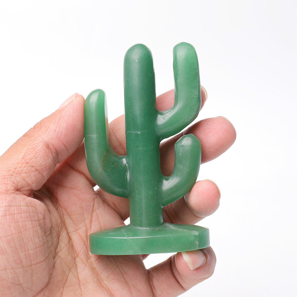 Natural Aventurine Cactus Carving
