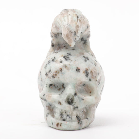 2" Unique Kiwi Jasper Skull Carvings for Halloween