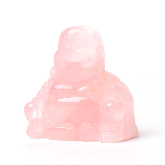 1.5" Rose Quartz Buddha Crystal Carvings