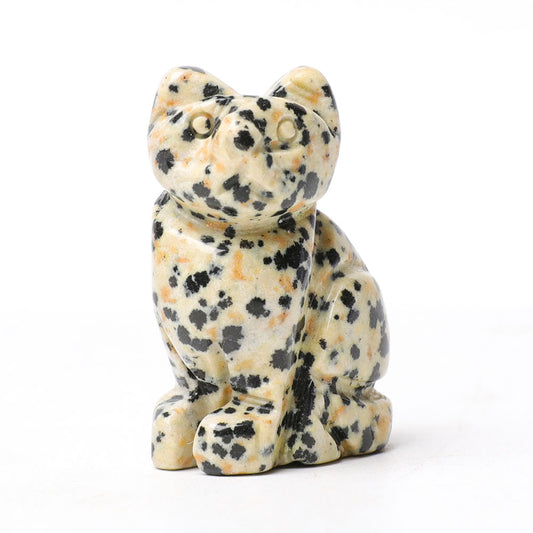 1.5" Dalmatian Cat Figurine Crystal Carvings