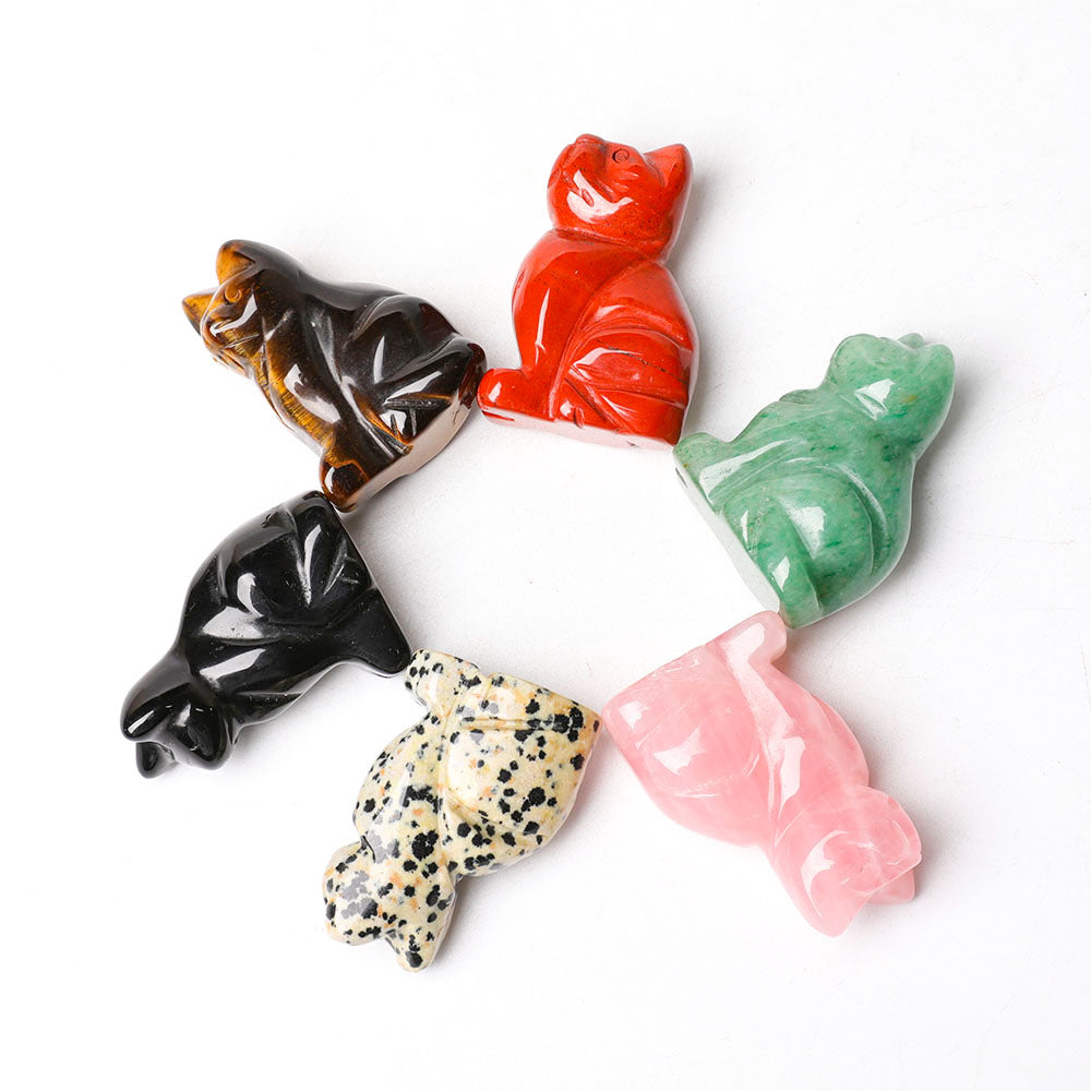 1.5" Red Jasper Cat Figurine Crystal Carvings