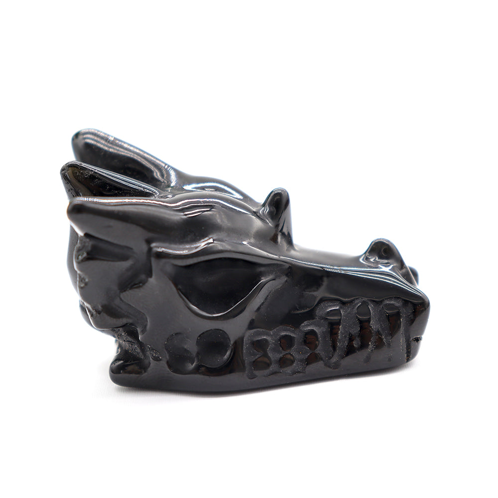 Black Obsdian Dragon Head Carving for Decoration