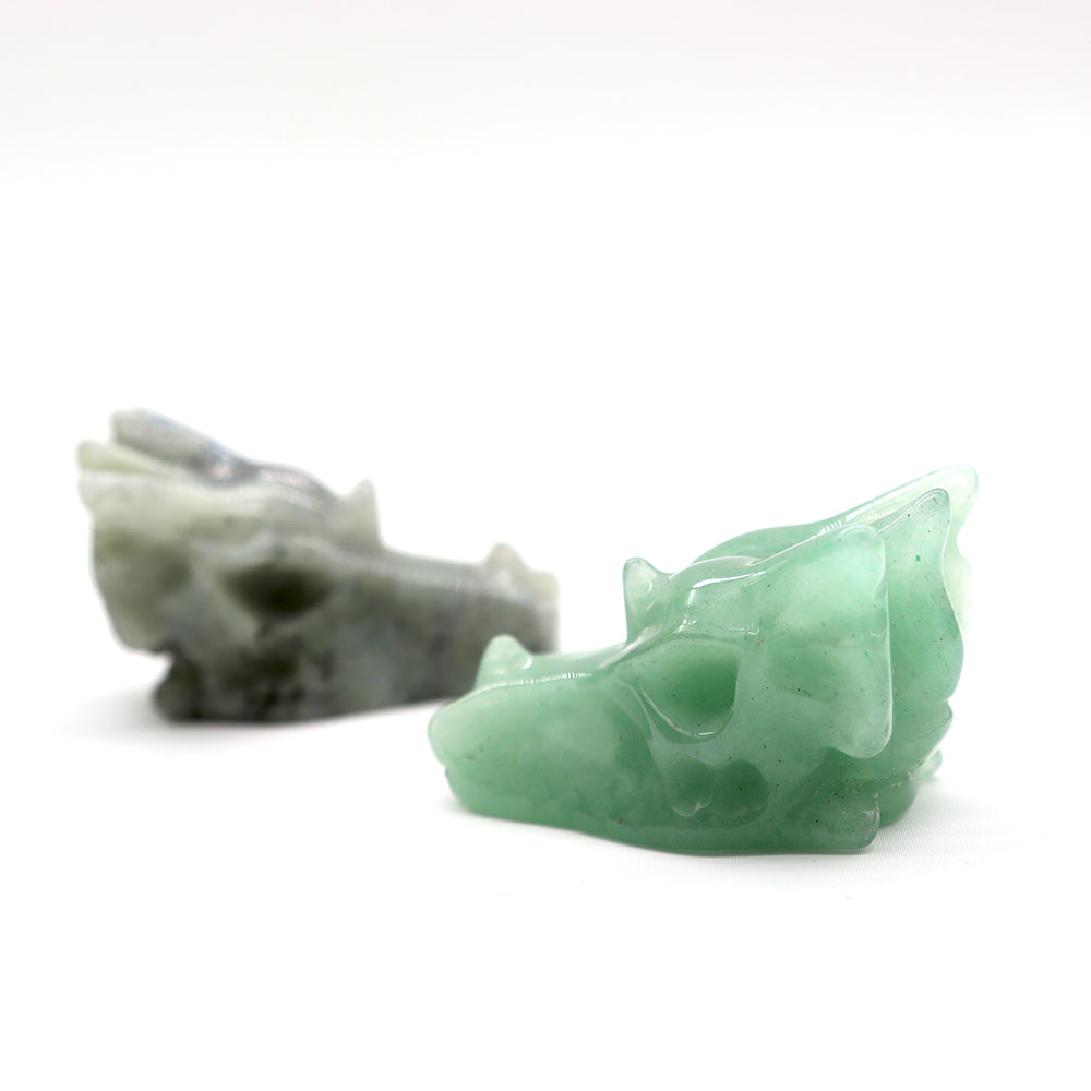 Crystal Dragon Head Skull Hand Carved Realistic Dragon Head Statue