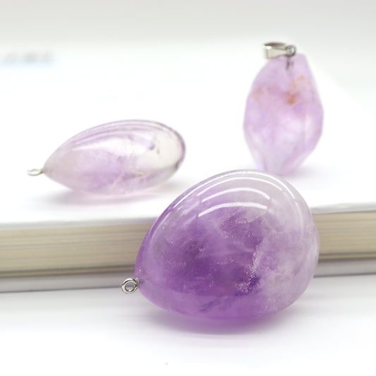 Gemstone Healing Crystal Amethyst Pendant 1pc