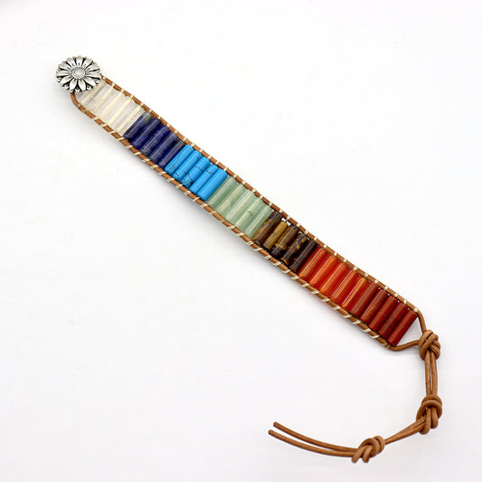 Boho Handmade Natural Crystal Healing 7 Chakra Bracelets