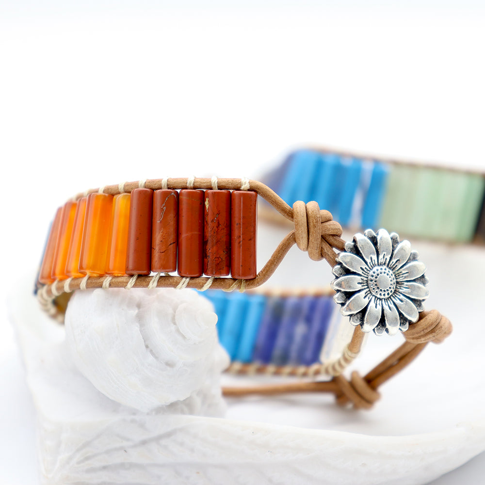 Boho Handmade Natural Crystal Healing 7 Chakra Bracelets