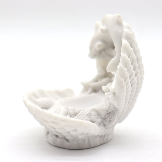 8.6cm Shell Shape White Resin Display Stand for Spheres