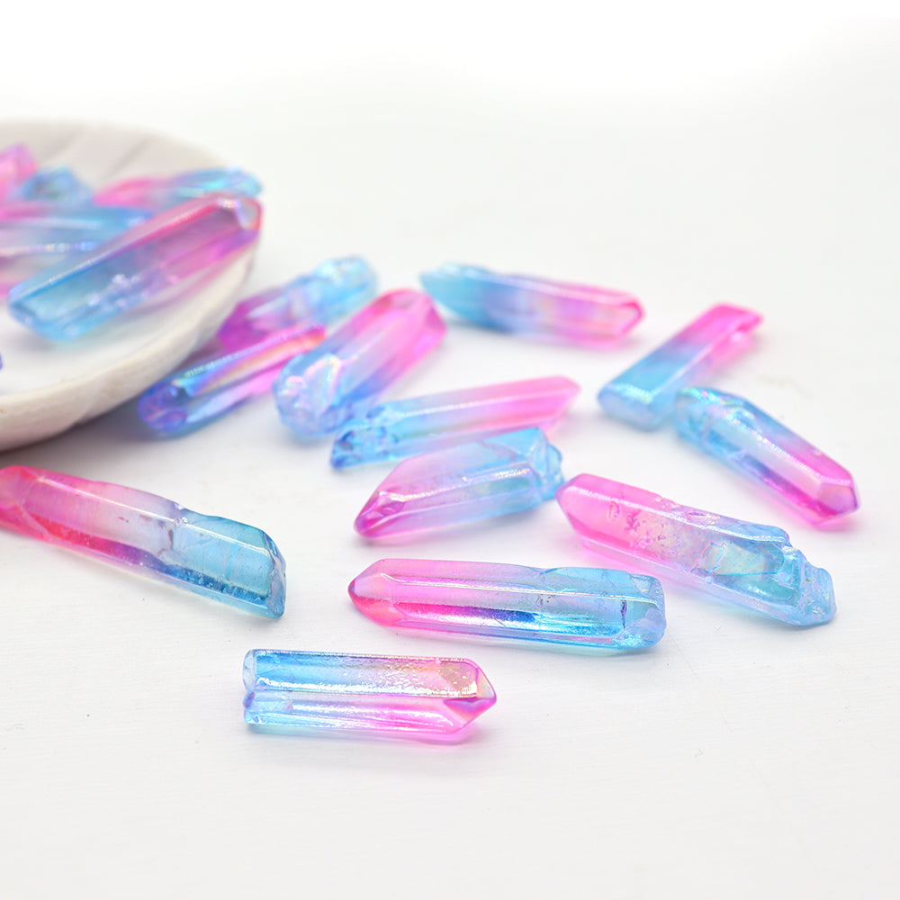 0.5kg Pink and Blue Aura Quartz Angel Crystal Points