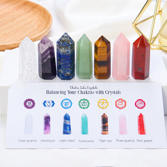 Chakra Crystal Points Box Natural Crystal Gift Box