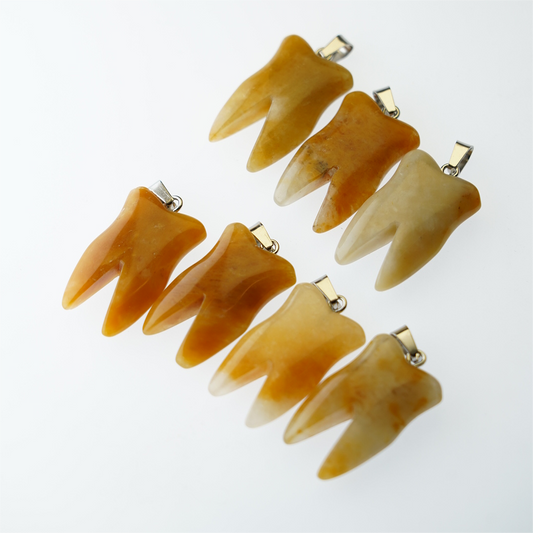 1.2" Mixed Crystal Tooth Shape Pendant Bulk Wholesale