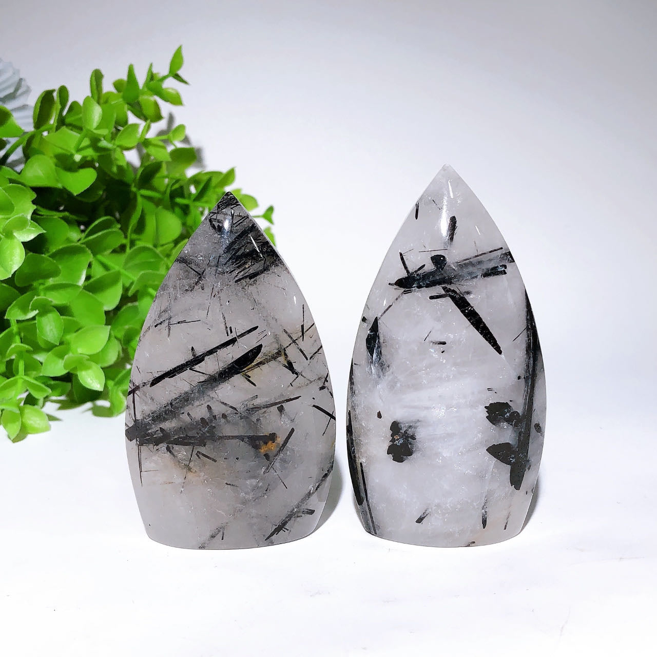 3.2"-4.2" Black Tourmaline In Quartz Free Form Crystal Healing Bulk Wholesale