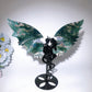 Moss Agate Devil Couple Wings with Stand Bulk Wholesale