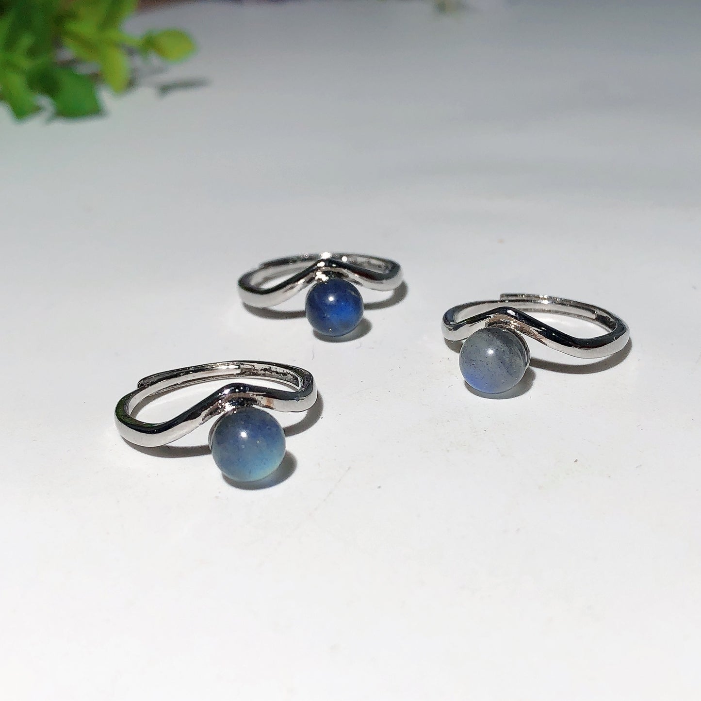 Labradorite Adjustable Moon Butterfly Ring Bulk Wholesale