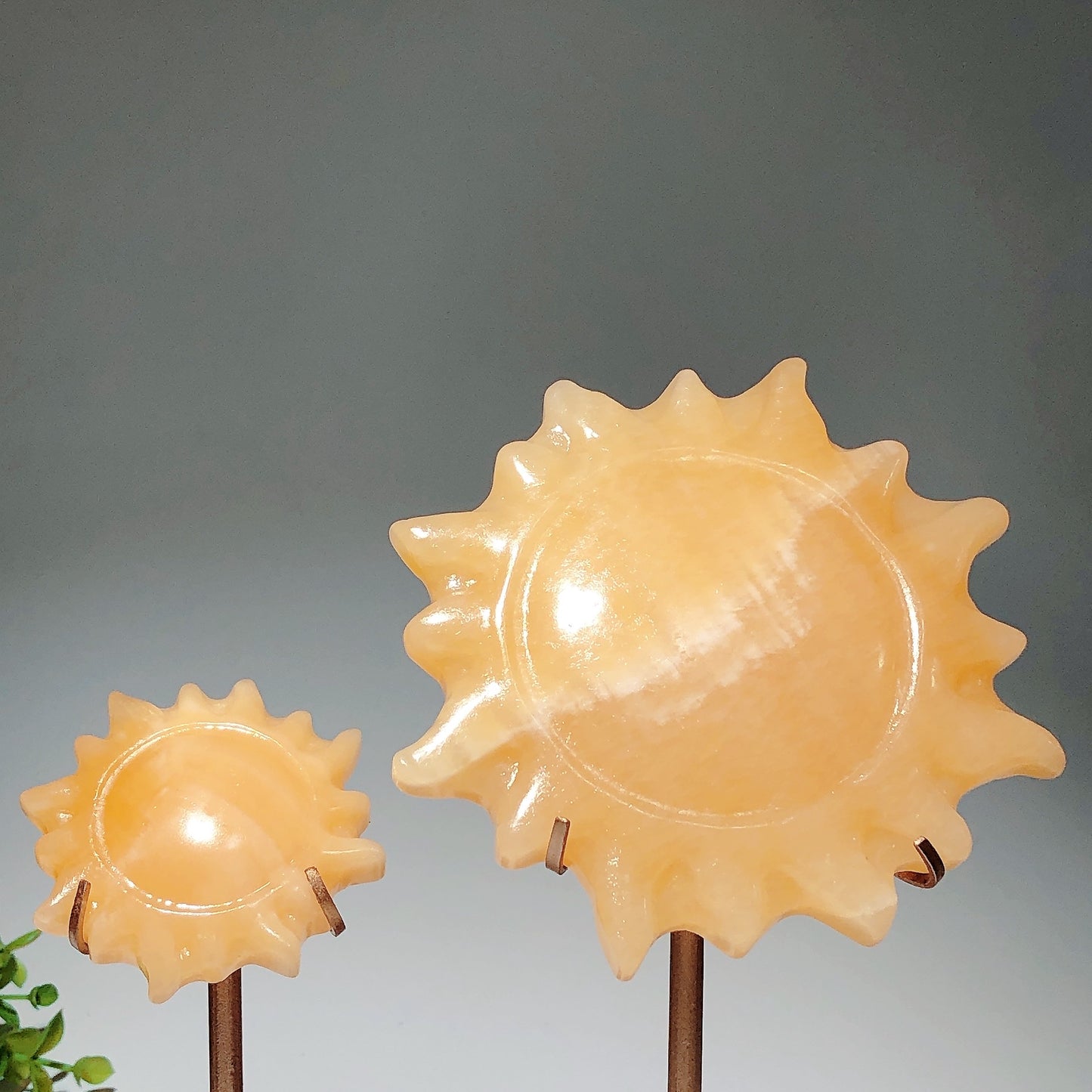 Orange Calcite Sun with Stand Bulk Wholesale