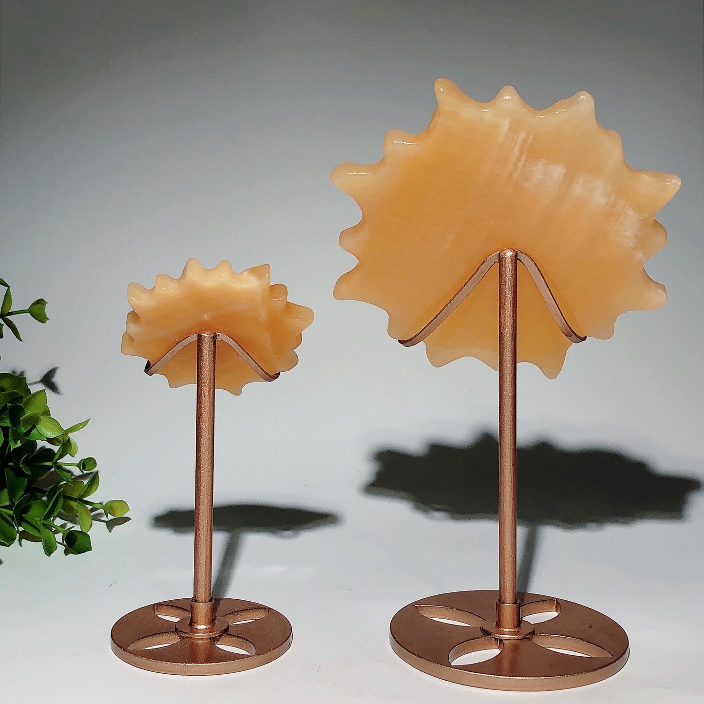 Orange Calcite Sun with Stand Bulk Wholesale