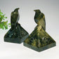 3.1” Serpentine Black Obsidian Raven on Pyramid Carvings Bulk Wholesale