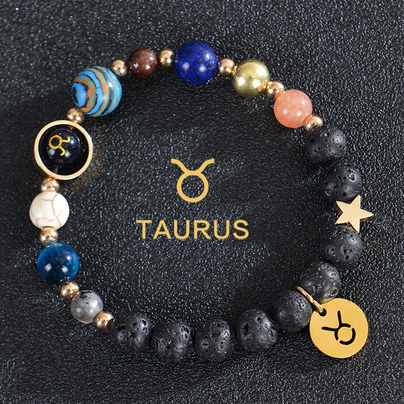 8mm Mixed Crystal Eight Planets Constellation Bracelet