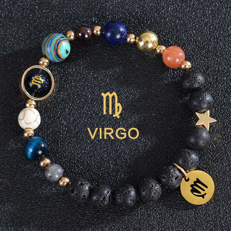 8mm Mixed Crystal Eight Planets Constellation Bracelet