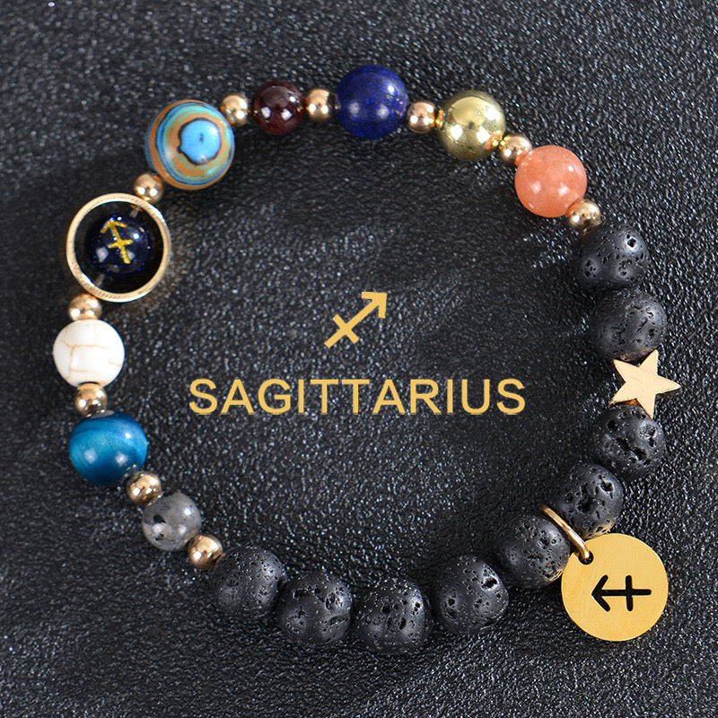 8mm Mixed Crystal Eight Planets Constellation Bracelet