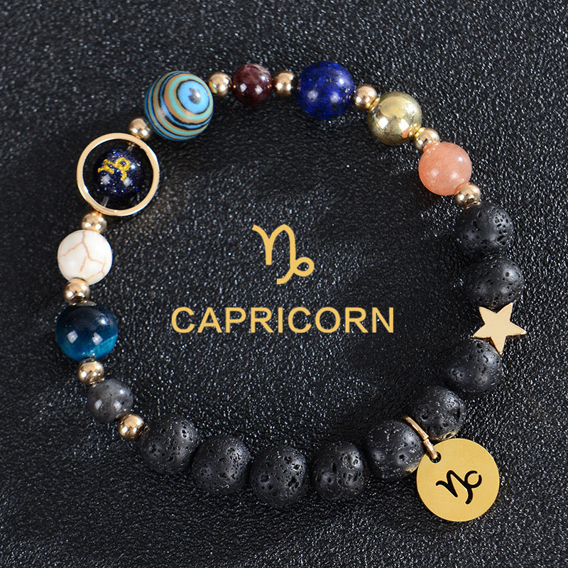 8mm Mixed Crystal Eight Planets Constellation Bracelet