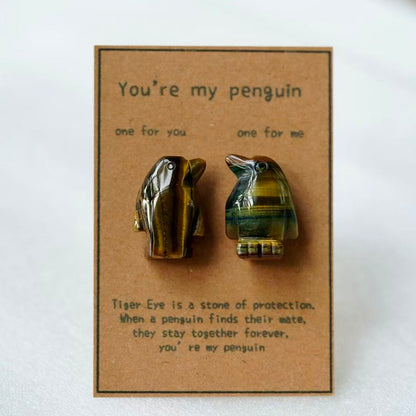 Crystal Sweet Valentine's Day Love Gift Penguin Carving Crystal Healing Bulk Wholesale