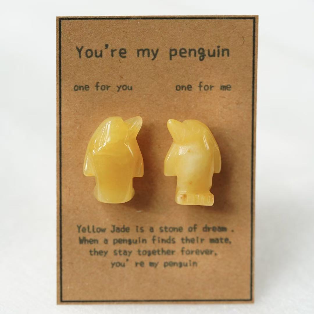 Crystal Sweet Valentine's Day Love Gift Penguin Carving Crystal Healing Bulk Wholesale