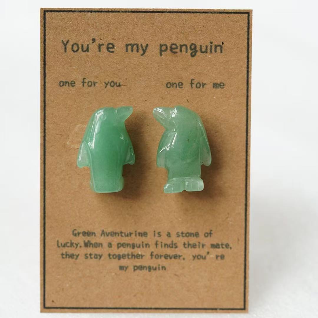 Crystal Sweet Valentine's Day Love Gift Penguin Carving Crystal Healing Bulk Wholesale