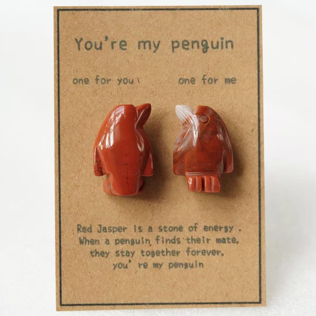 Crystal Sweet Valentine's Day Love Gift Penguin Carving Crystal Healing Bulk Wholesale