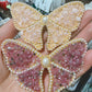 Natural Crystal Chips Butterfly Hairpin Crystal Healing Bulk Wholesale
