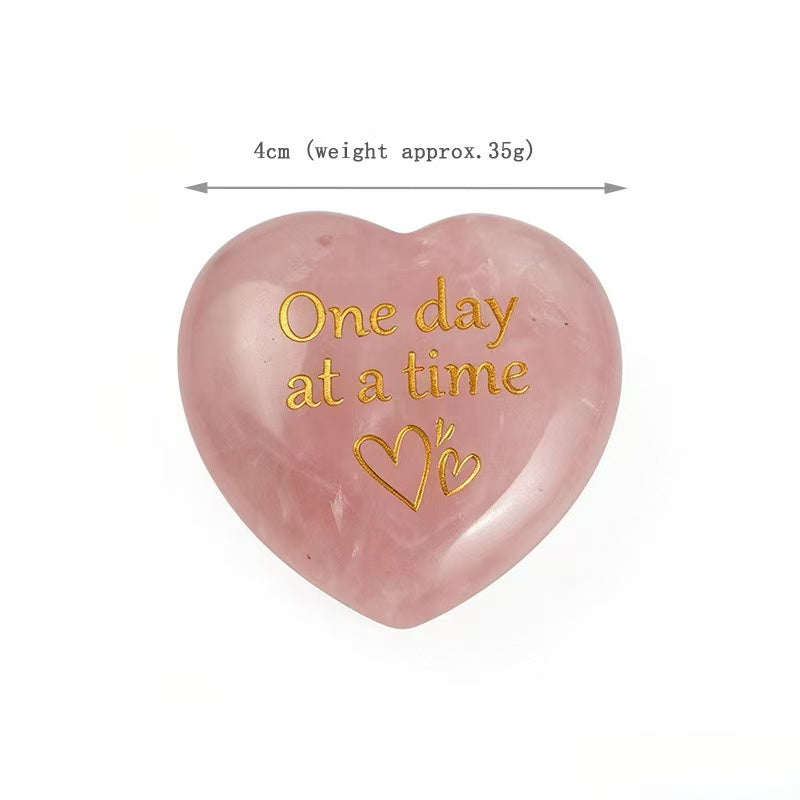 4cm Rose Quartz Heart with Card Gift Box Mother's Day Gift Crystal Healing Bulk Wholesale