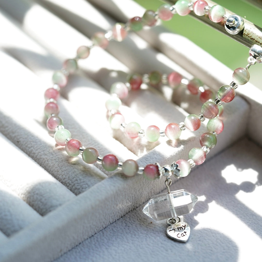 Cat's Eye Pet Collar with Magnet Buckle for Cat Crystal Healing Bulk Wholesale