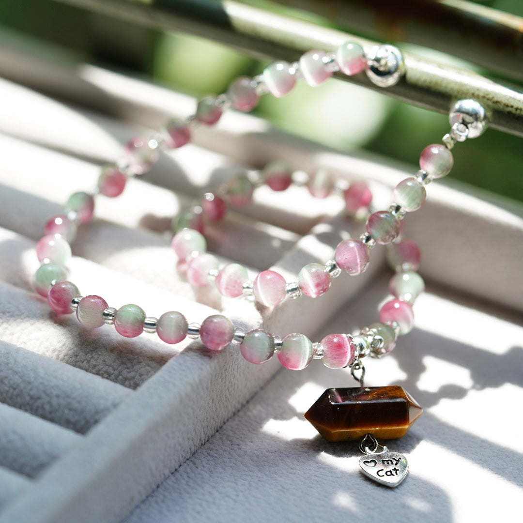 Cat's Eye Pet Collar with Magnet Buckle for Cat Crystal Healing Bulk Wholesale