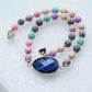 Colorful Lava Rock Pet Collar with Magnet Buckle for Cat Crystal Healing Bulk Wholesale